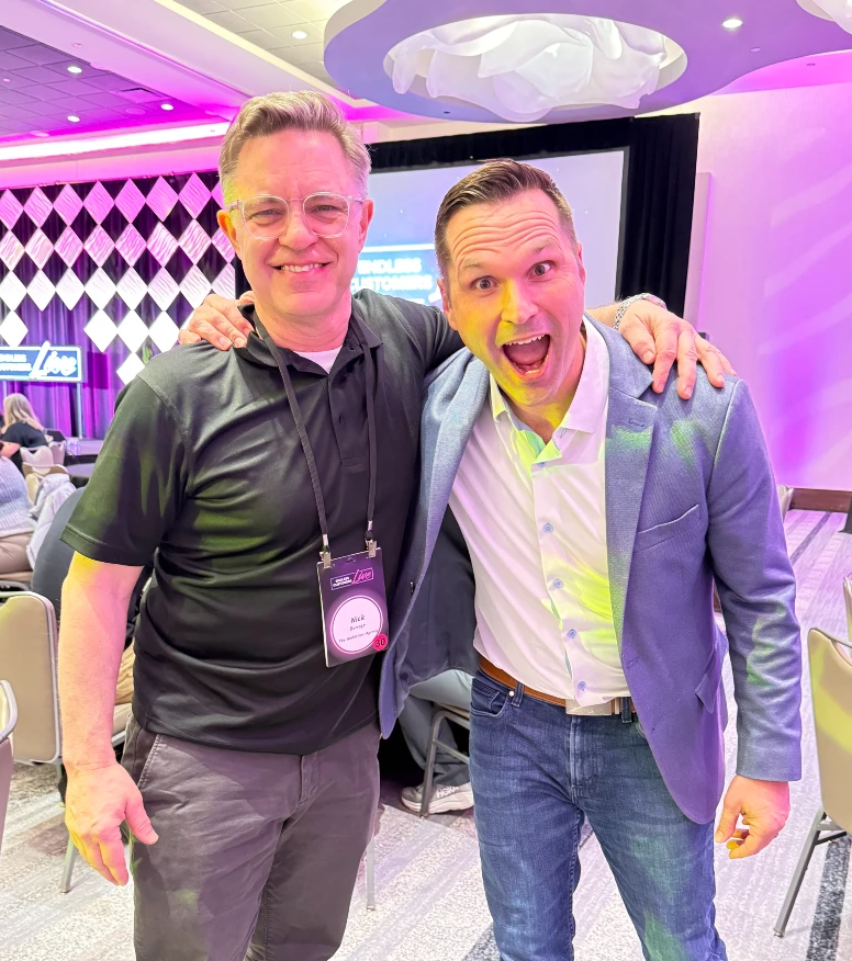 Nick Burrage with Marcus Sheridan at the Endless Customers convention